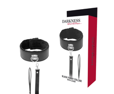Darkness Bondage Darkness Lined Adjustable Collar with Titanium Chain Juodas