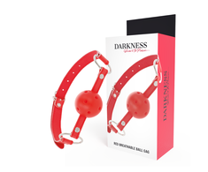 Darkness Bondage Darkness Raudona Breathable Gag Adjustable Leather Strap Universal Fit