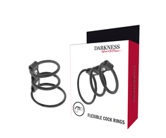 Darkness Bondage Darkness Set of 3 Flexible Rings - Adjustable TPR Intimate Support