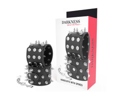 Darkness Bondage Darkness Skulls and Bones Adjustable Juodas Spiked Restraint Cuffs