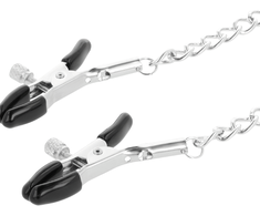 Darkness Sensations Darkness Adjustable Metal Chain Nipple Clamps - Nickel-Free, Unisex
