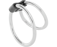 Darkness Sensations Darkness Double Metal Intimate Support Ring - Adjustable Dual Size 5/3.8 cm