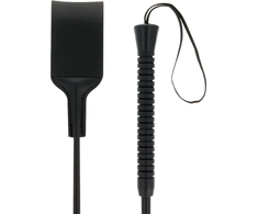 Darkness Sensations Darkness Fetish Juodas Wide Whip 53cm - Durable PVC, Ergonomic Handle