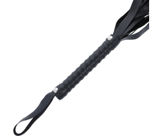Darkness Sensations Darkness Juodas Bondage Whip 51 cm - Elegant Faux Leather Priedas