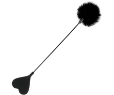 Darkness Sensations Darkness Juodas Feather &amp; Leather Dual-Sided Intimate Priedas 40cm