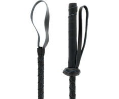 Darkness Sensations Darkness Leather Riding Crop 60cm - Precision Impact Tool, Juodas