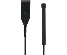 Darkness Sensations Darkness Leather Crop 45 cm - Precision Control Juodas Riding Whip