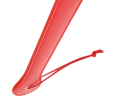 Darkness Sensations Darkness Raudona Fetish Paddle 48cm - Durable PU Leather, Studded, Juodas/Raudona