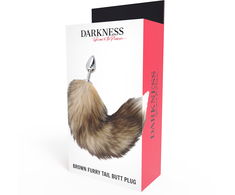 Darkness Sidabrinis Plug with Faux Fur Tail 8 cm - Stylish Intimate Priedas