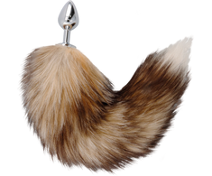 Darkness Sidabrinis Plug with Faux Fur Tail 8 cm - Stylish Intimate Priedas