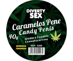 DIVERTY SEX Diablo Goloso Mini Candy Jar 20pcs Cannabis Aroma Žalias