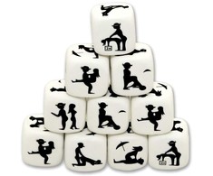 Diablo Picante Baltas Game Dice Set 25mm - Party Fun Priedas