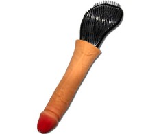 Diablo Picante Plaukų šepetys - Ergonomic Novelty Handle, Juodas, 21 cm