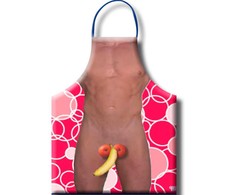 Diablo Picante Men’s Apron with Fruit-Themed Humorous Print, 100% Polyester