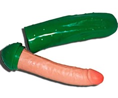 Diablo Picante Cucumber-Shaped Surprise Party Prop - Žalias, Plastic, 19 cm
