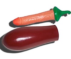 Diablo Picante Eggplant Shaped Party Prop with Hidden Surprise, Violetinė, 20cm