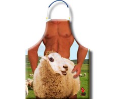 Diablo Picante Sheep Apron - Playful Party Polyester Apron, Adjustable Fit