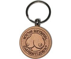 Diablo Picante Wooden Chest-Shaped Decorative Keychain, Brown, Small