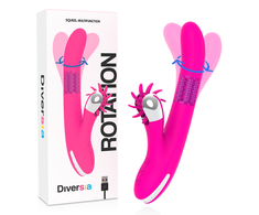 Rožinė DIVERSIA Bunny Rotation Intimate Machine 24 cm USB Rechargeable Rožinė