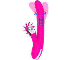 Rožinė DIVERSIA Bunny Rotation Intimate Machine 24 cm USB Rechargeable Rožinė