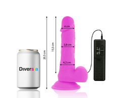 Diversia Flexible Vibrating Intimate Machine Violetinė 20.5cm Harness-Compatible