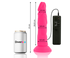 Rožinė Diversia Flexible Vibrating Intimate Device Rožinė 23cm, Suction Cup, Remote