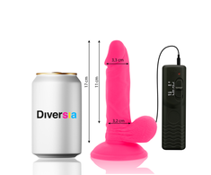 Rožinė Diversia Flexible Vibrating Model Rožinė 17cm with Suction Cup &amp; Remote