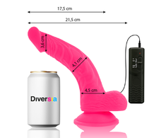 Rožinė Diversia Flexible Vibrating Device Rožinė 21.5cm with Suction Cup &amp; Remote