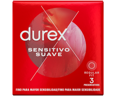 Durex Condoms Durex Soft &amp; Sensitive Thin Easy-On Latex Condoms 3-Pack, 56mm
