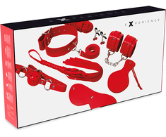 EXPERIENCE Raudona Series Advanced Bondage Kit - 8-Piece Synthetic Leather Set