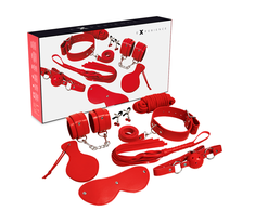 EXPERIENCE Raudona Series Advanced Bondage Kit - 8-Piece Synthetic Leather Set