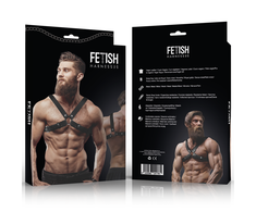 Fetish Submissive Attitude Eco-Leather Adjustable Bulldog Chest Harness Juodas