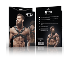 Fetish Submissive Attitude Men's Chest Harness Eco-Leather Adjustable Juodas