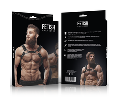 Fetish Submissive Attitude Men’s Eco-Leather Chest Harness with Studs, Adjustable Size