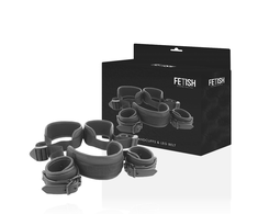 Fetish Submissive Bondage Fetish Submissive Neoprene-Lined Adjustable Restraint System Juodas