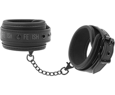 Fetish Submissive Bondage Fetish Submissive Vegan Leather Ankle Cuffs with Neoprene Lining, Adjustable
