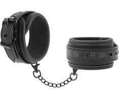 Fetish Submissive Bondage Fetish Submissive Vegan Leather Handcuffs with Neoprene Lining, Adjustable