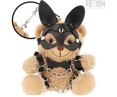 Rebel Fetish Submissive Mishka Plush Bear Model 5 with Bunny Mask and Chains
