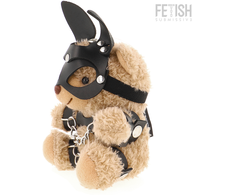 Rebel Fetish Submissive Mishka Plush Bear Model 5 with Bunny Mask and Chains