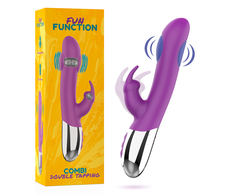 Rožinė Fun Function Combi Double Tapping Intimate System, Dual Motor, Rožinė, 21 cm
