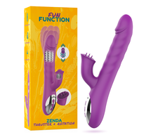 Fun Function Zenda Thruster &amp; Rotation Dual-Action Silicone Device 24.5cm Violetinė