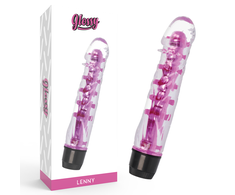 Rožinė Glossy Lenny Rožinė - TPE Atsparus vandeniui Intimate Device, 14 cm