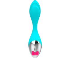 HAPPY LOKY Mini Fun Vibrator Turquoise USB Rechargeable Atsparus vandeniui 19.5cm