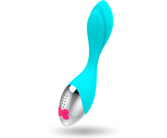 HAPPY LOKY Mini Fun Vibrator Turquoise USB Rechargeable Atsparus vandeniui 19.5cm