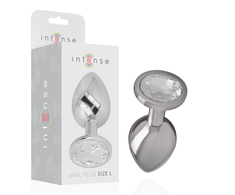 Intense Anal Toys Intense Aluminum Plug L with Sidabrinis Crystal - Large Metallic Jewel Design