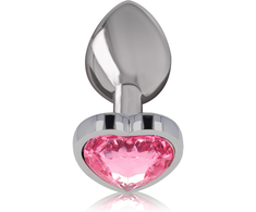 Intense Anal Toys INTENSE Aluminum Metal Plug Rožinė Heart L - Luxury Jewel Accent, 9cm