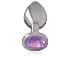 Intense Anal Toys Intense Metal Plug M Violet Crystal - Aluminum, Decorative Jewel, 8 cm