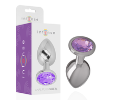 Intense Anal Toys Intense Metal Plug M Violet Crystal - Aluminum, Decorative Jewel, 8 cm