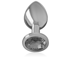 Intense Anal Toys Intense Medium Aluminum Plug Juodas Glass Accent 8cm x 3.3cm
