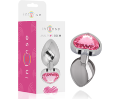 Intense Anal Toys Intense Aluminum Metal Plug Rožinė Heart Medium - Elegant Jewel Accent